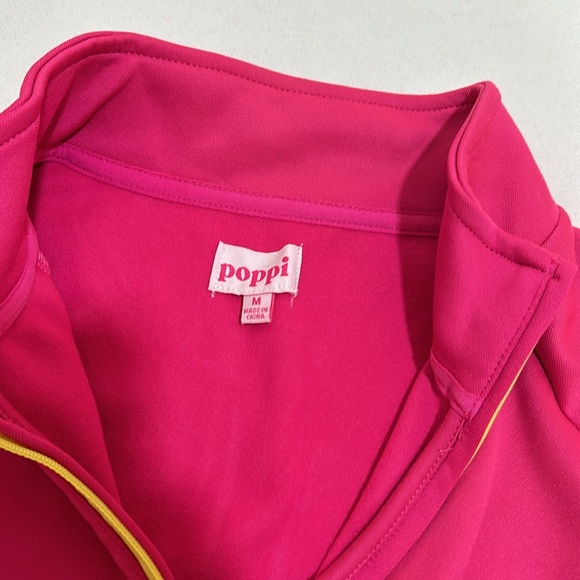 POPPI WOMENS 1/4 ZIP SWEATSHIRT PINK PULLOVER MEDIUM - Picture 4 of 9